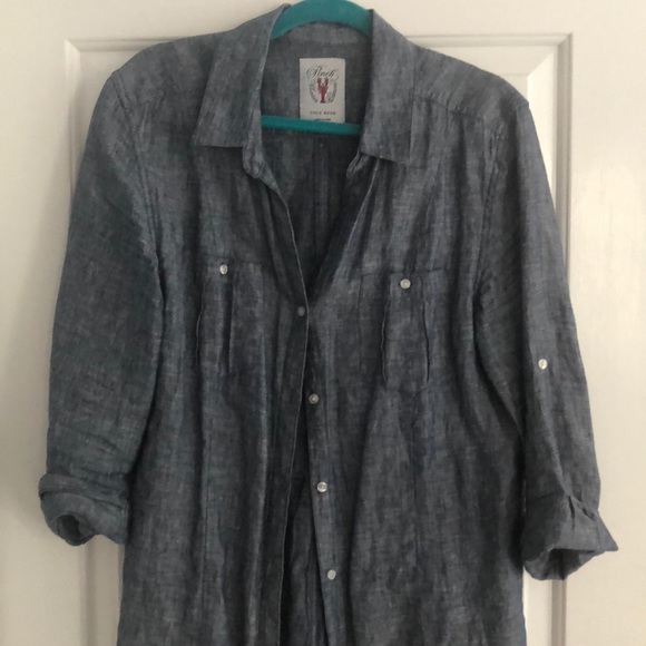Pinch by Cole Haan denim linen shirt. - Picture 1 of 4